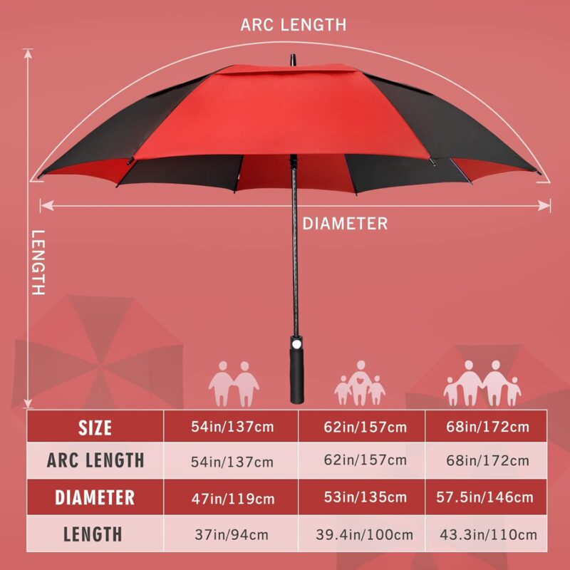 extra large golf umbrella double canopy vented windproof oversize stick umbrellas