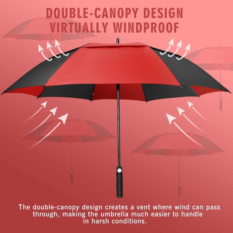 extra large golf umbrella double canopy vented windproof oversize stick umbrellas
