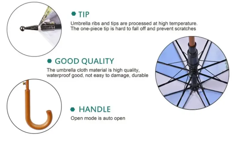 24″ straight umbrella with full color print
